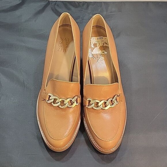 BRAND NEW NATURALIZER CALLIE MOC ENGLISH TEA LEATHER HEELED SHOES I3520L1200 - Picture 2 of 15